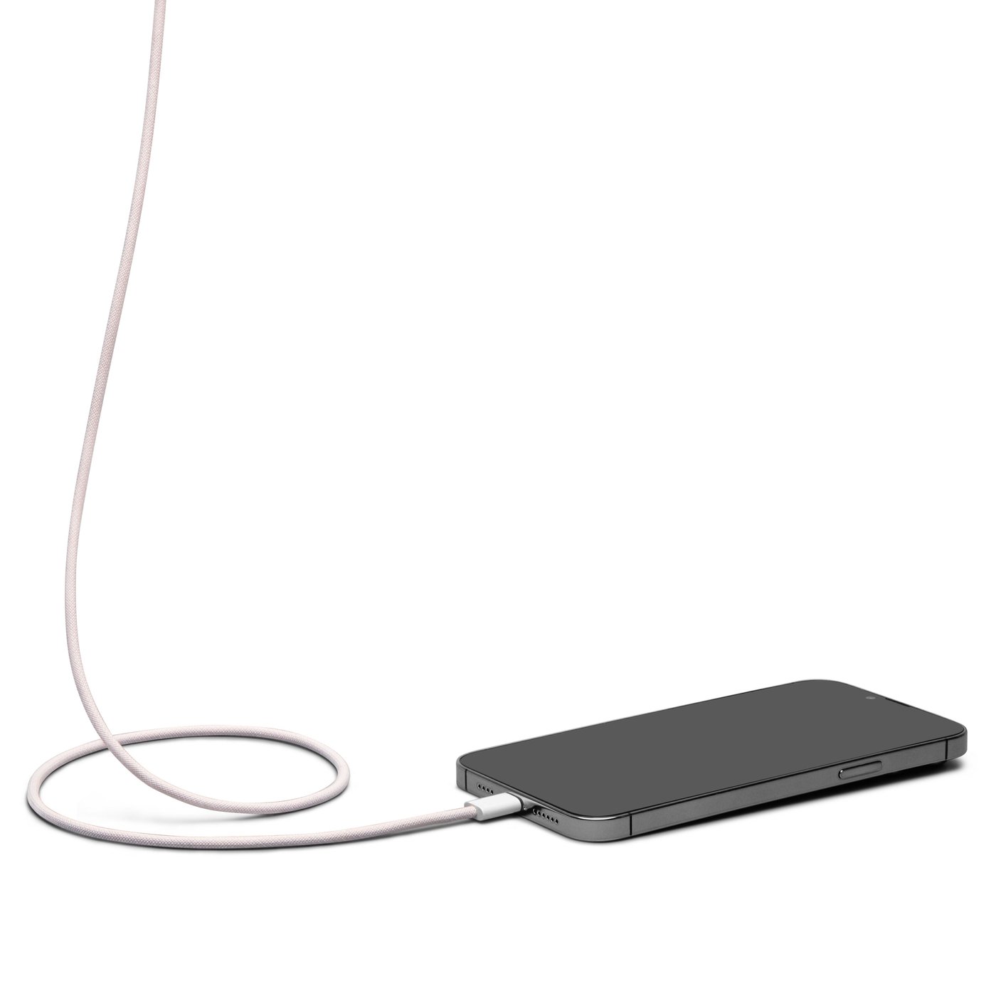 Linocell Flätad USB-A- till Lightning-kabel Rosa 0,5 m