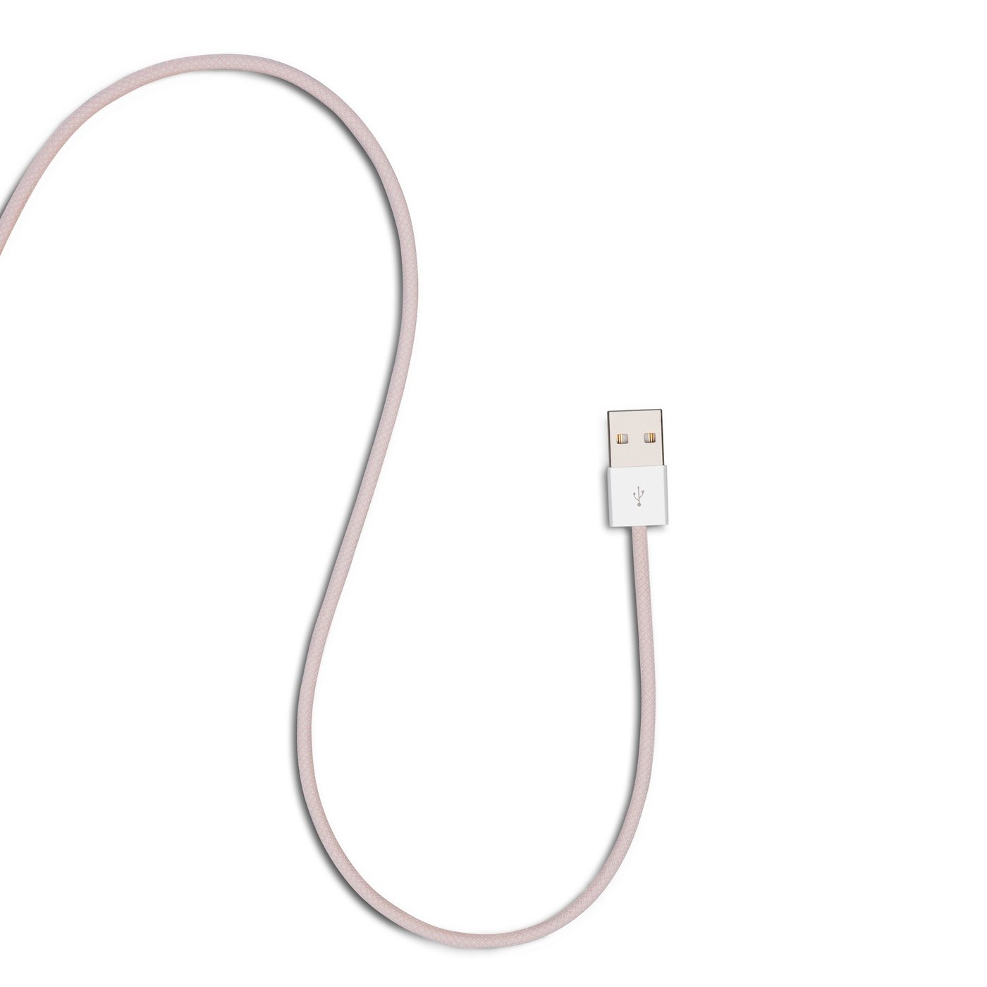 Linocell Flettet USB-A- til Lightning-kabel Rosa 2 m