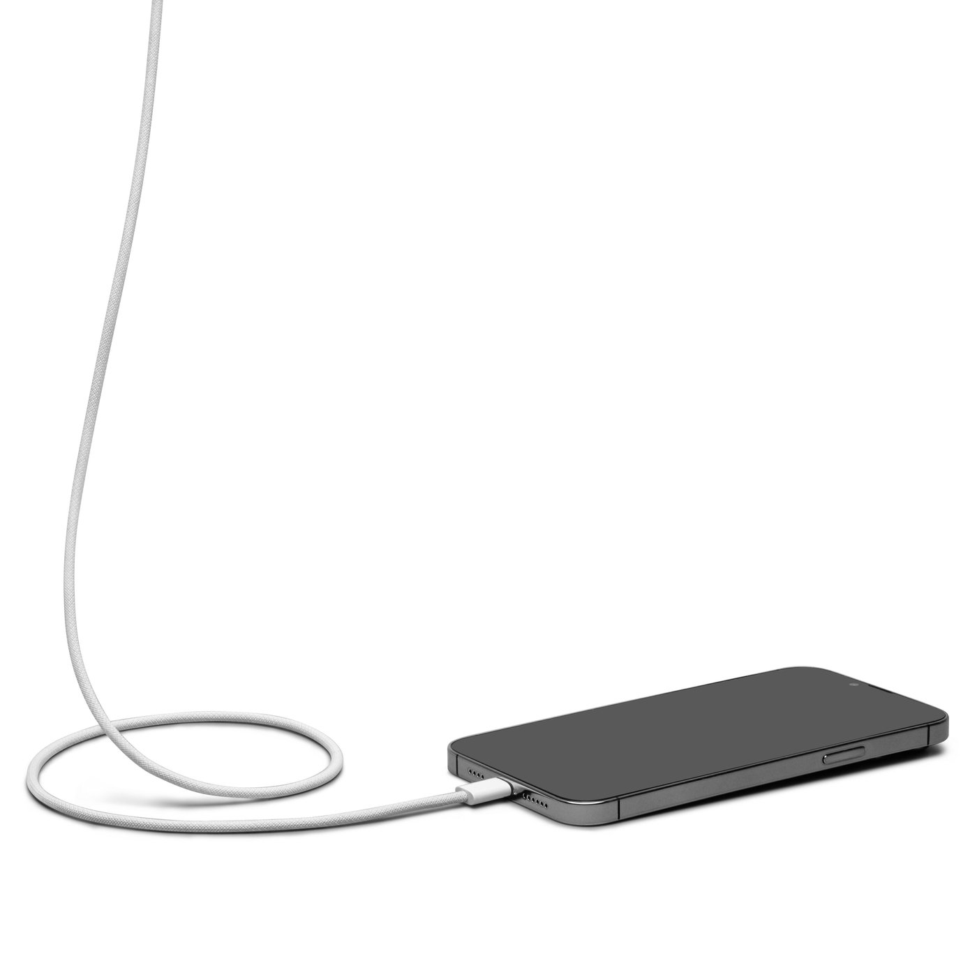 Linocell Flettet USB-C- til Lightning-kabel Hvit 1 m