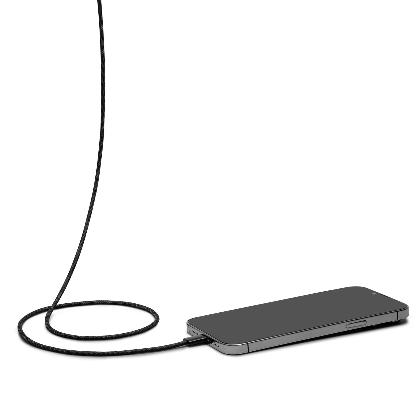 Linocell Flätad USB-C- till Lightning-kabel Svart 0,5 m
