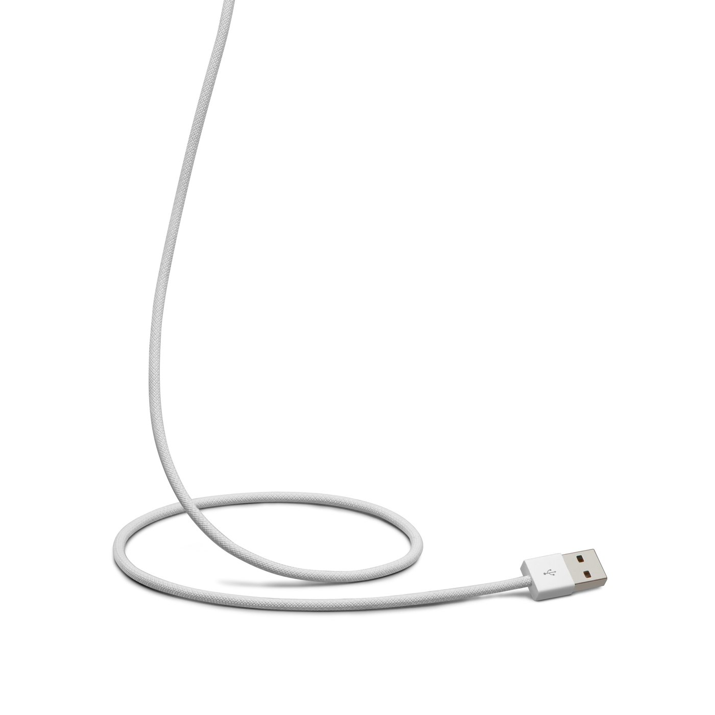 Linocell Flätad USB-A- till USB-C-kabel Vit 1 m
