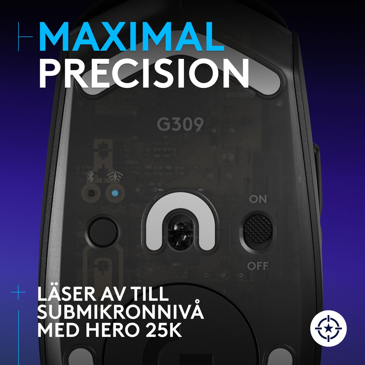 Logitech G G309 Lightspeed Trådlös datormus Svart