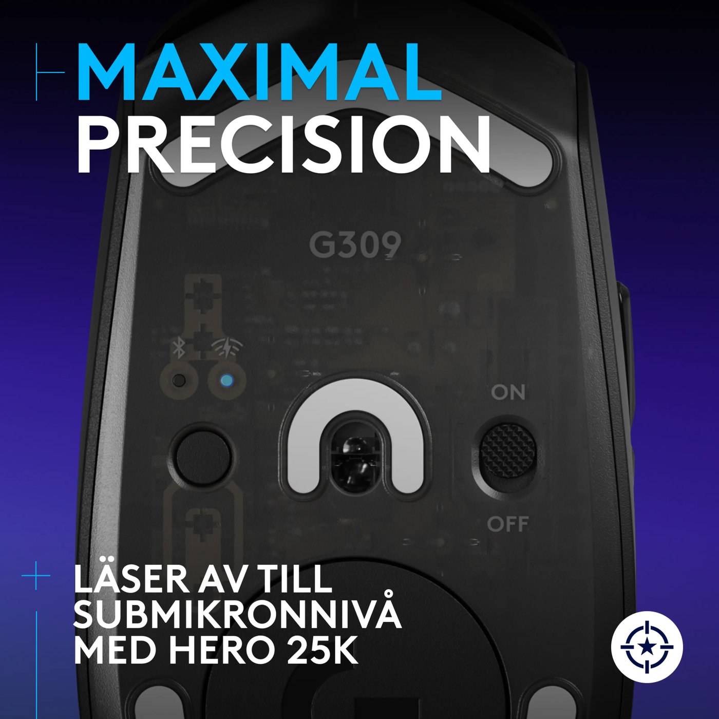 Logitech G G309 Lightspeed Trådlös datormus Svart