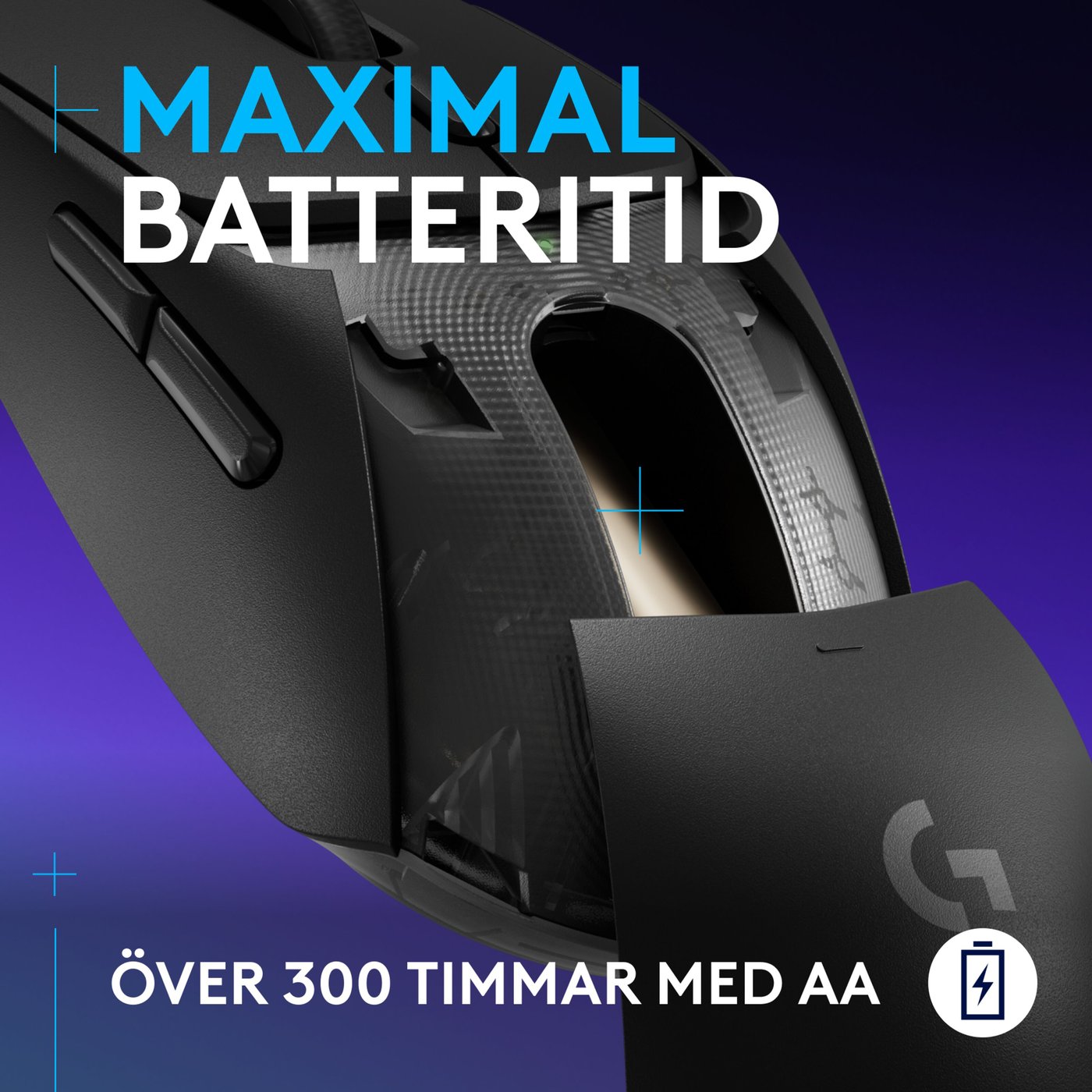 Logitech G G309 Lightspeed Trådlös datormus Svart