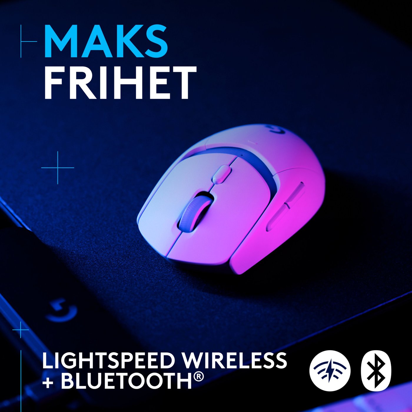 Logitech G G309 Lightspeed Trådløs datamus Hvit