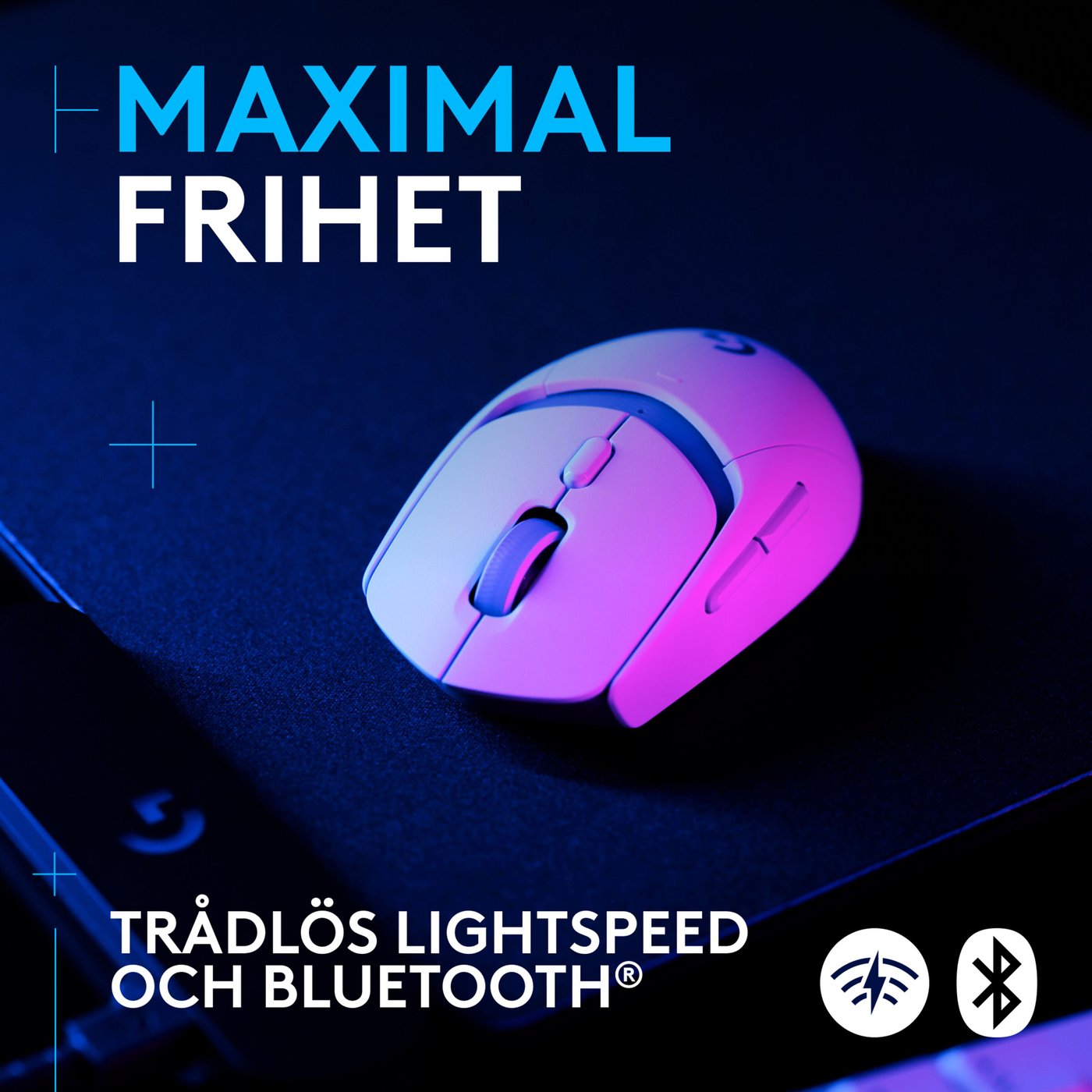 Logitech G G309 Lightspeed Trådlös datormus Vit