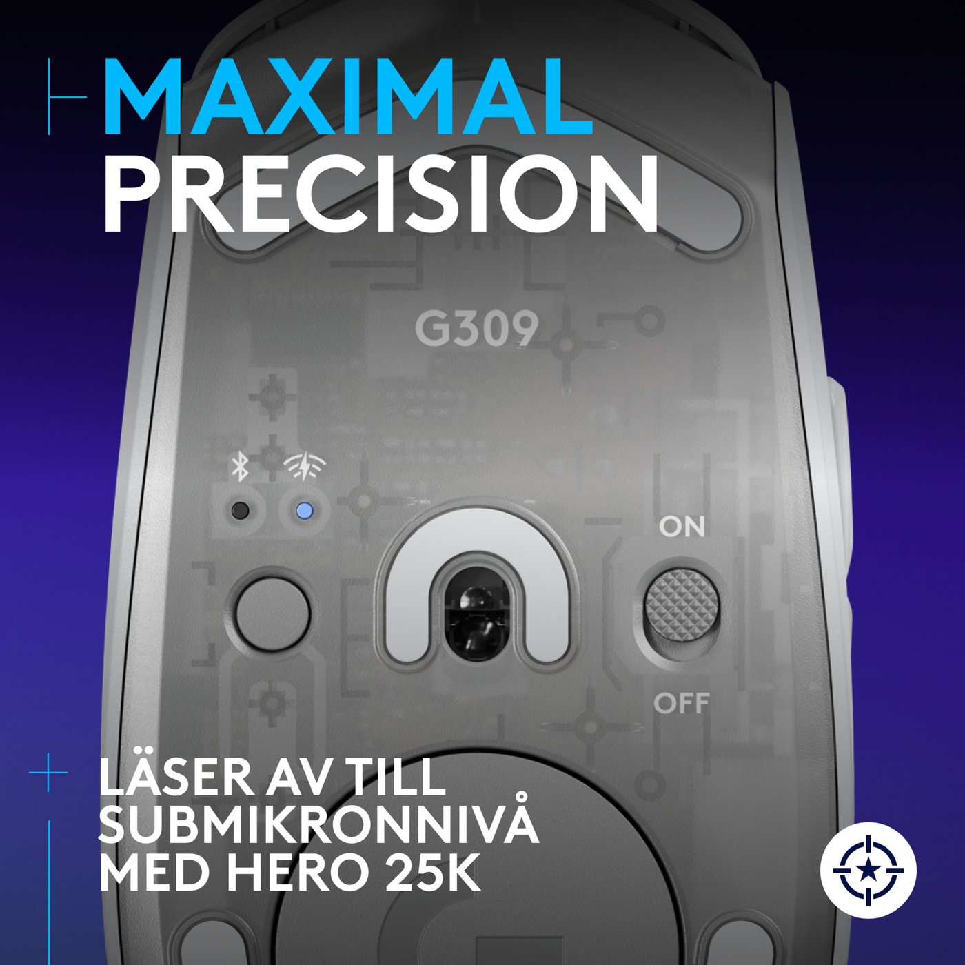 Logitech G G309 Lightspeed Trådlös datormus Vit