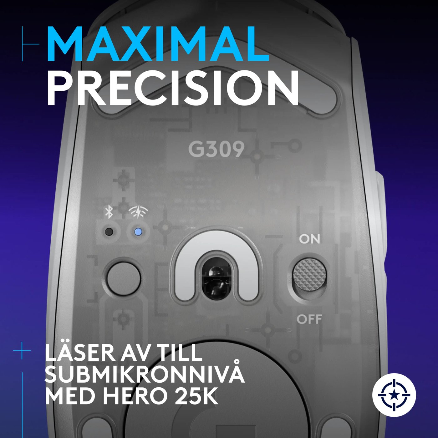 Logitech G G309 Lightspeed Trådlös datormus Vit