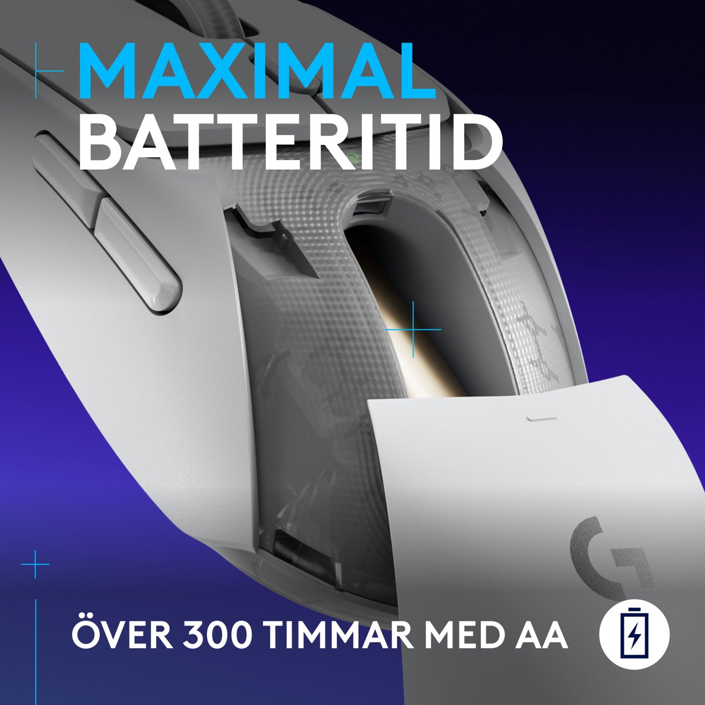 Logitech G G309 Lightspeed Trådlös datormus Vit