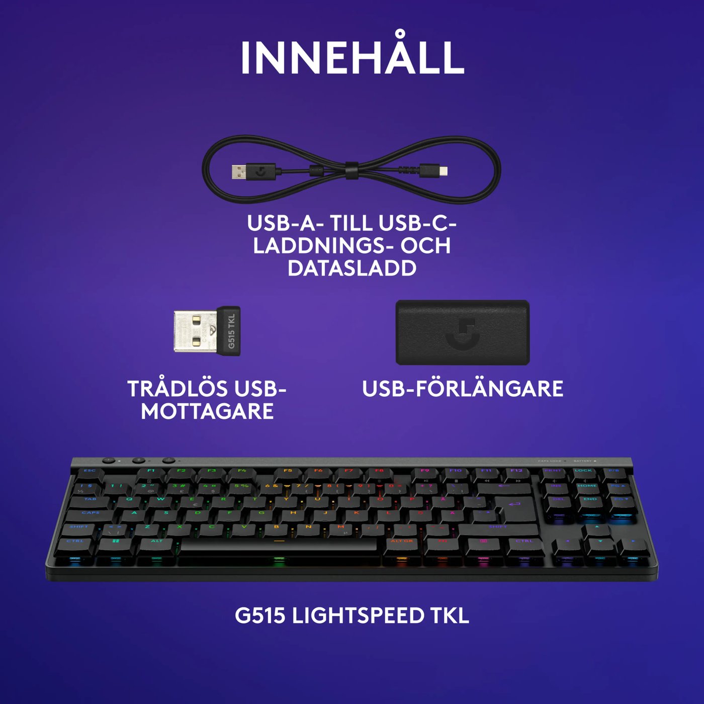 Logitech G515 Lightspeed TKL Tactile Svart