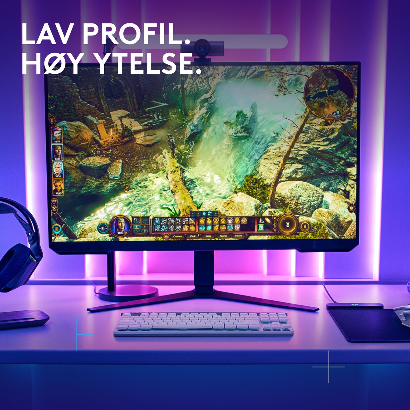 Logitech G515 Lightspeed TKL Trådløst gamingtastatur Tactile Hvit