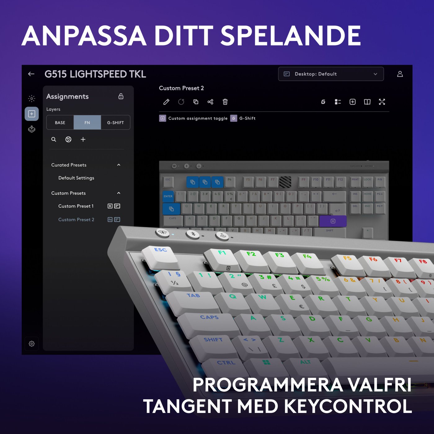 Logitech G515 Lightspeed TKL Tactile Vit