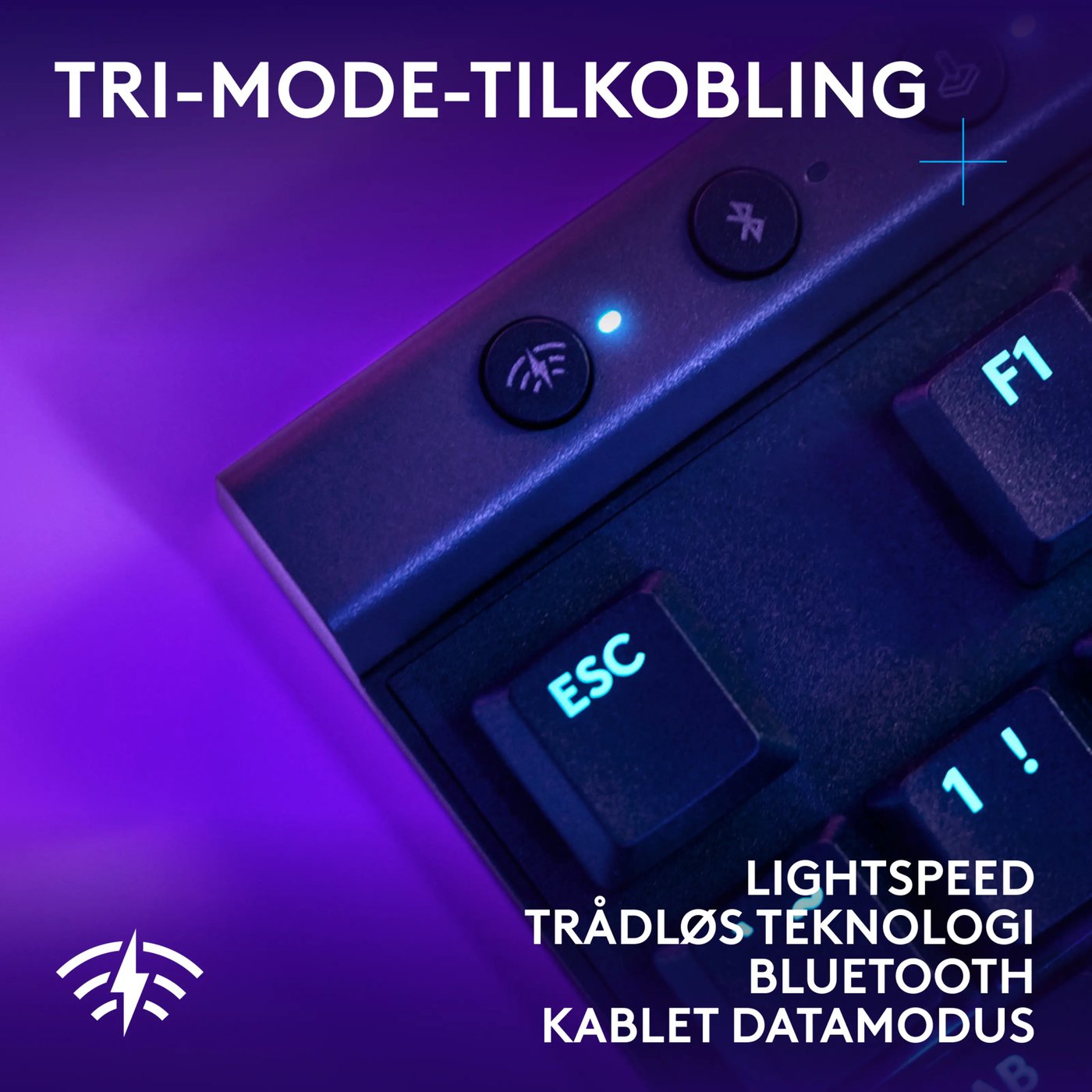 Logitech G515 Lightspeed TKL Trådløst gamingtastatur Linear Svart