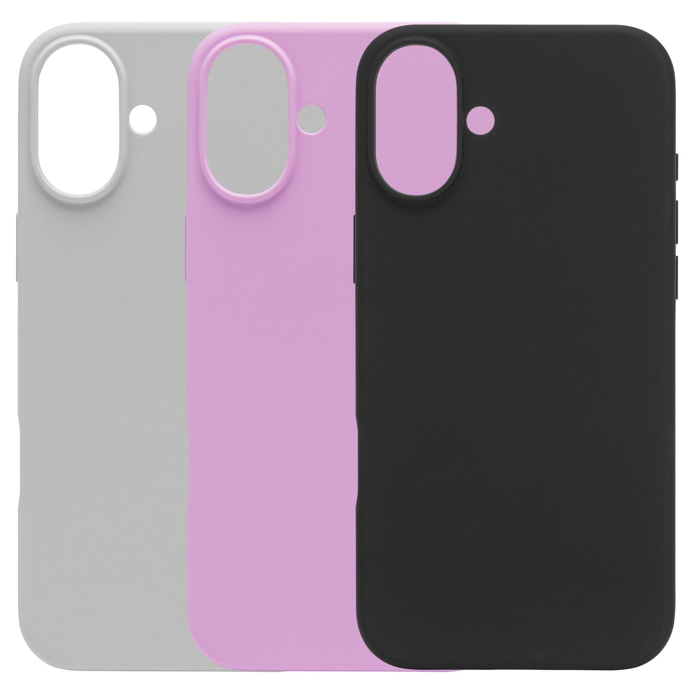 Linocell Rubber case för iPhone 16 Plus Svart