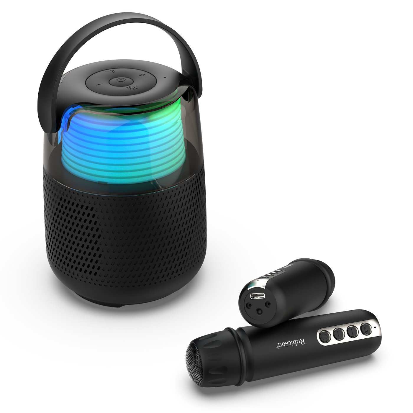 Rubicson Karaokehøyttaler med to trådløse mikrofoner