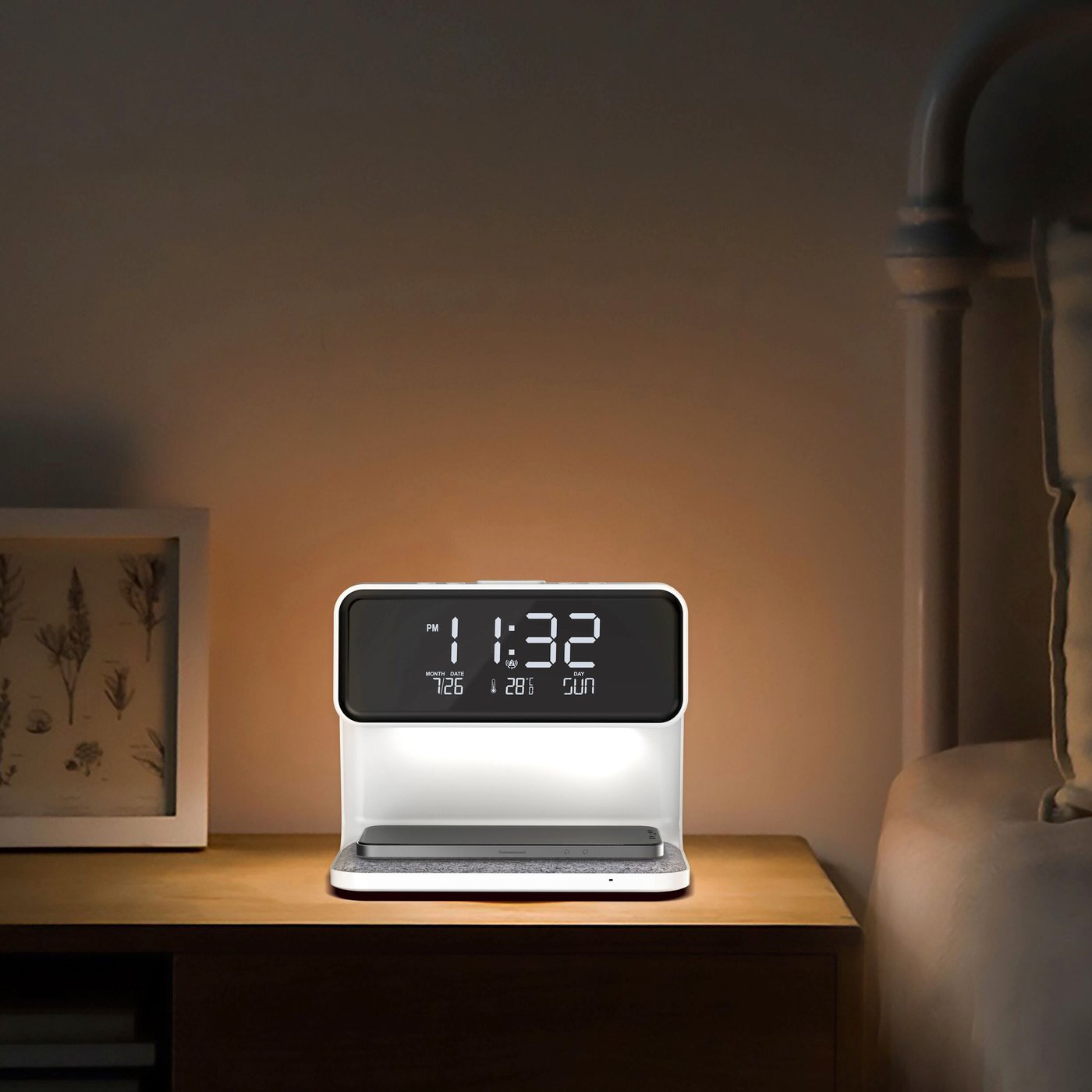 Rubicson Vekkerklokke med trådløs lading