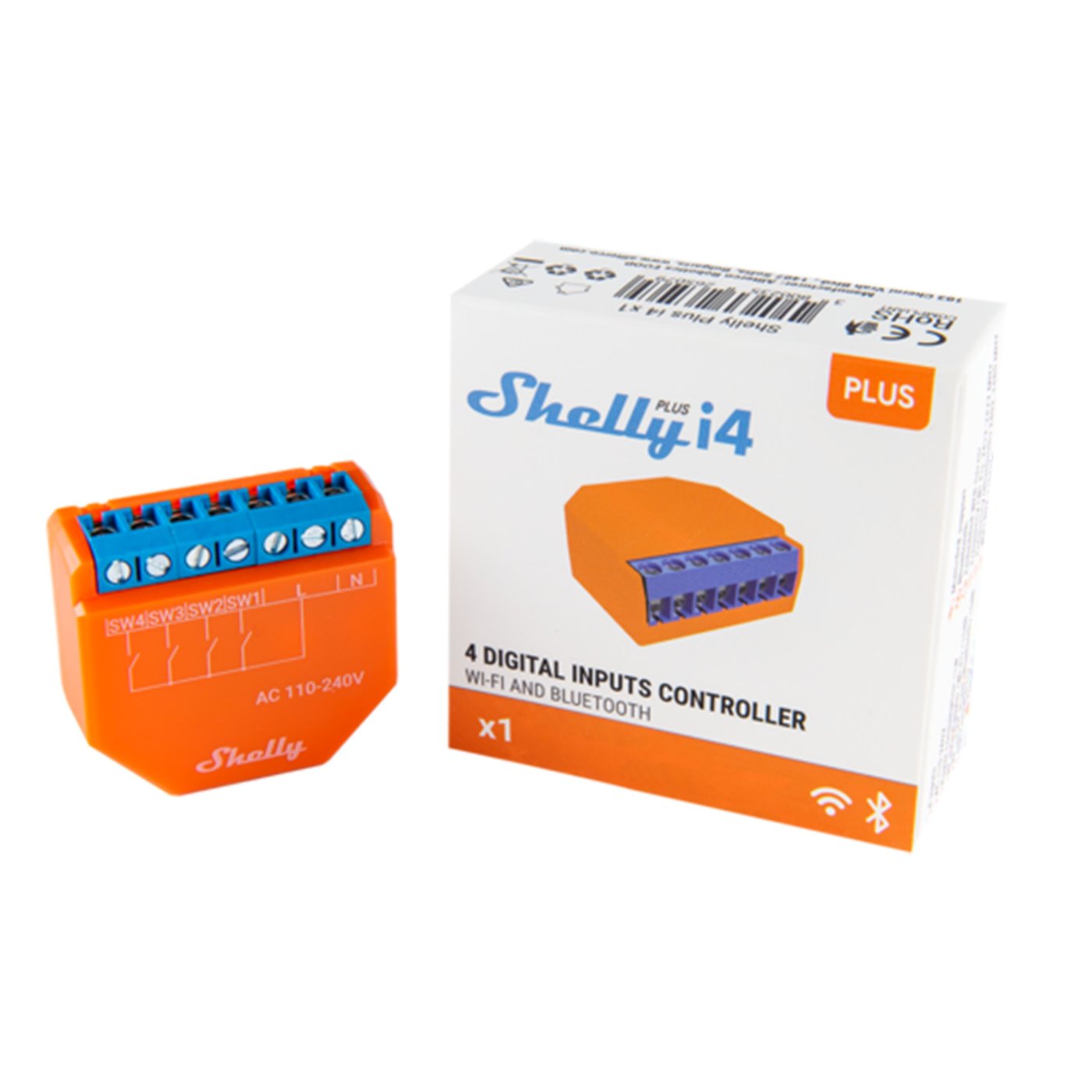 Shelly Plus i4 Gen3 smart strømbrytermodul