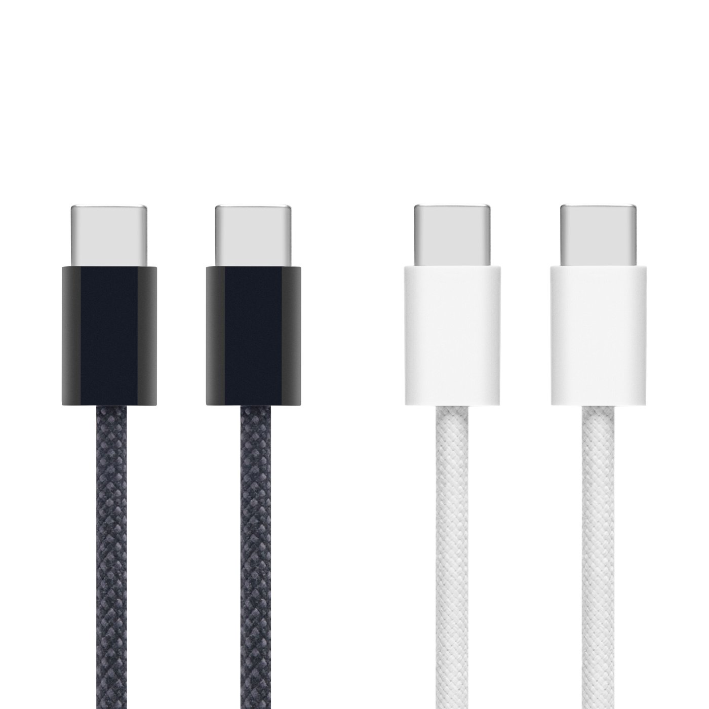 Linocell Flätad USB-C- till USB-C-kabel 240 W Vit 2m