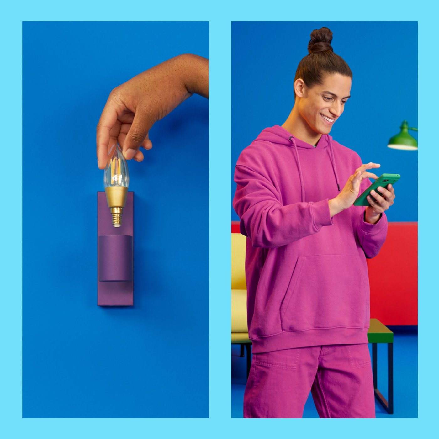 WiZ Clear Filament-kronljus C35 Smart LED-lampa E14 470 lm