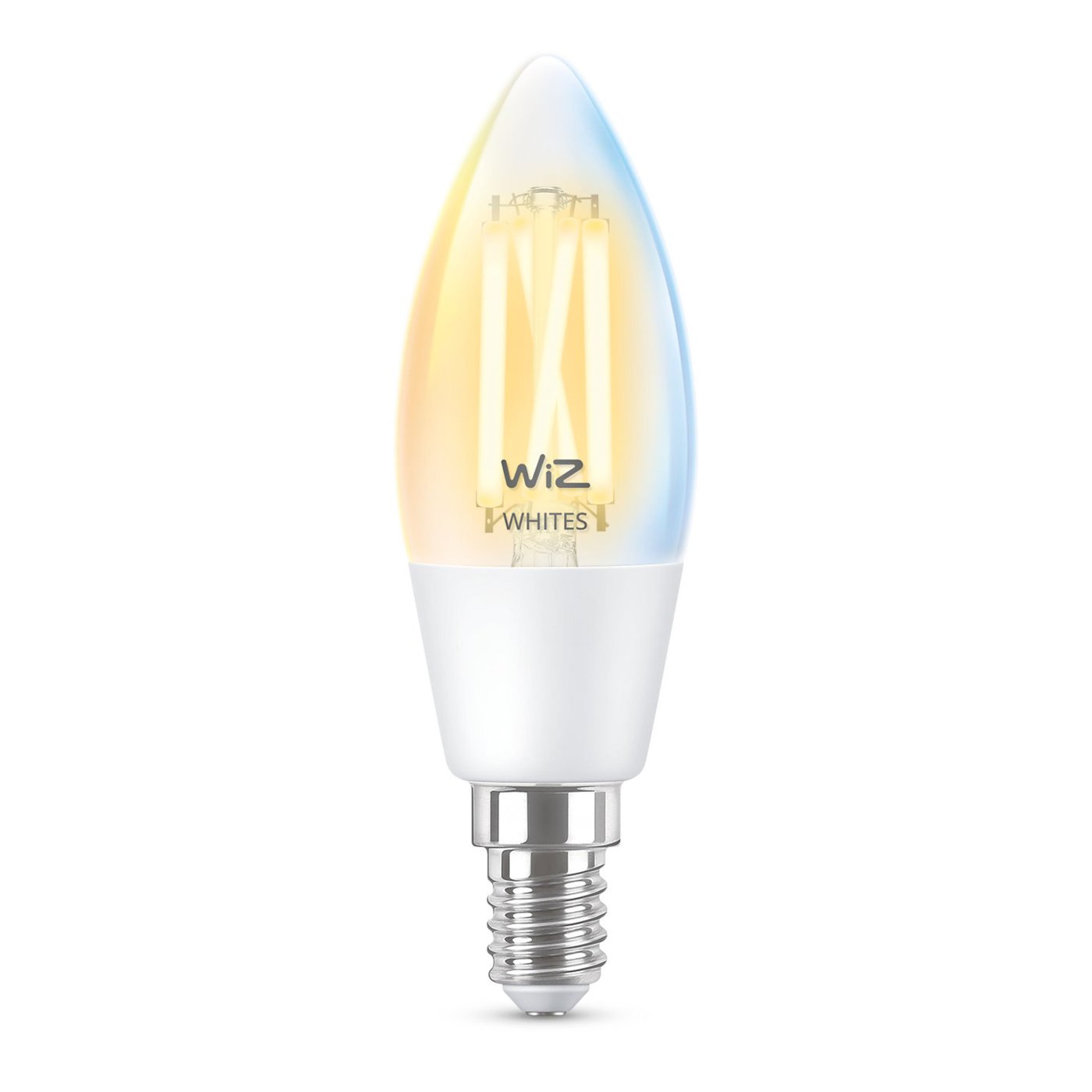 WiZ Clear Filament-kronljus C35 Smart LED-lampa E14 470 lm