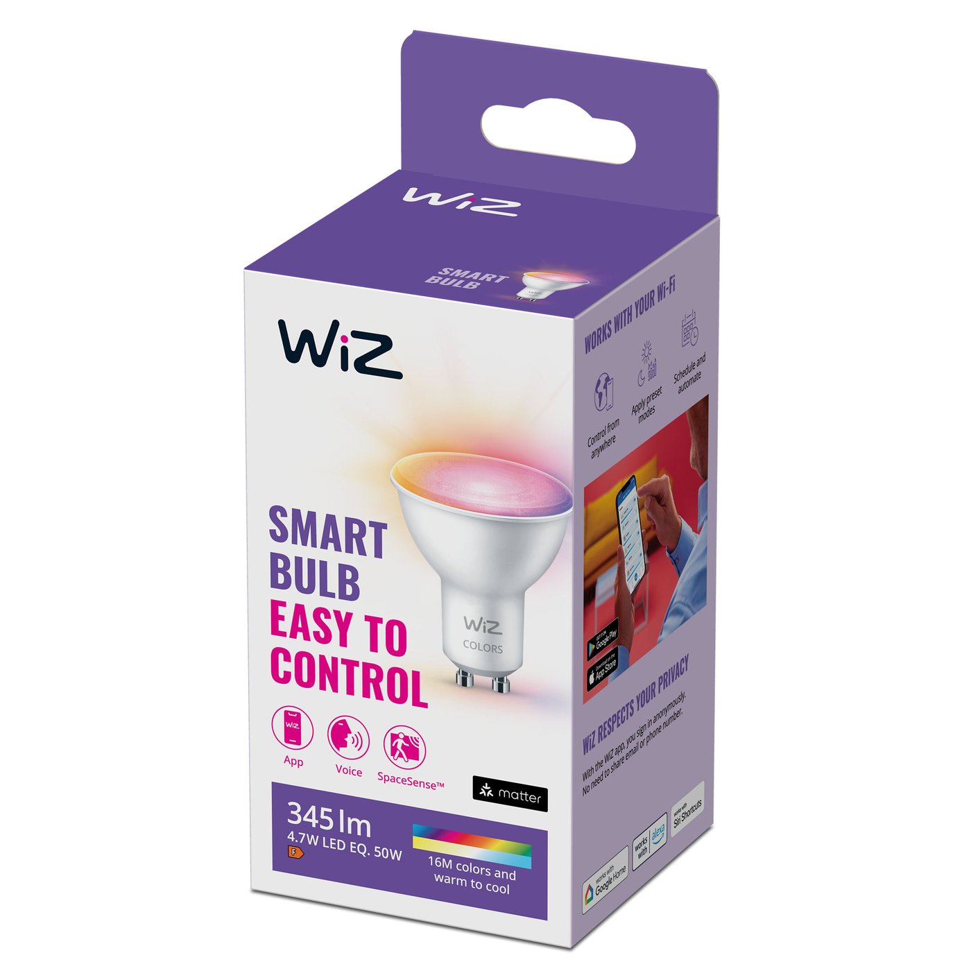 WiZ Color Smart LED-lampa GU10 345 lm