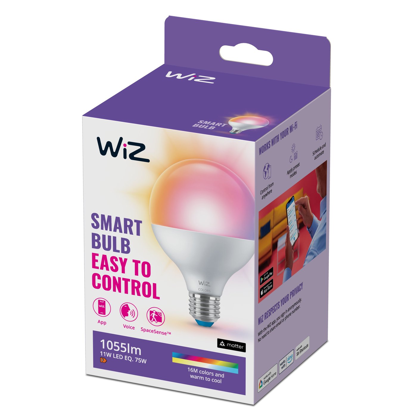 WiZ Color G95 Smart LED-pære E27 1055 lm