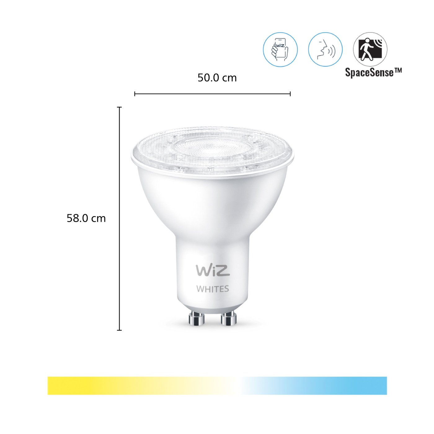 WiZ GU10 Smart LED-lampa 345 lm 2-pack