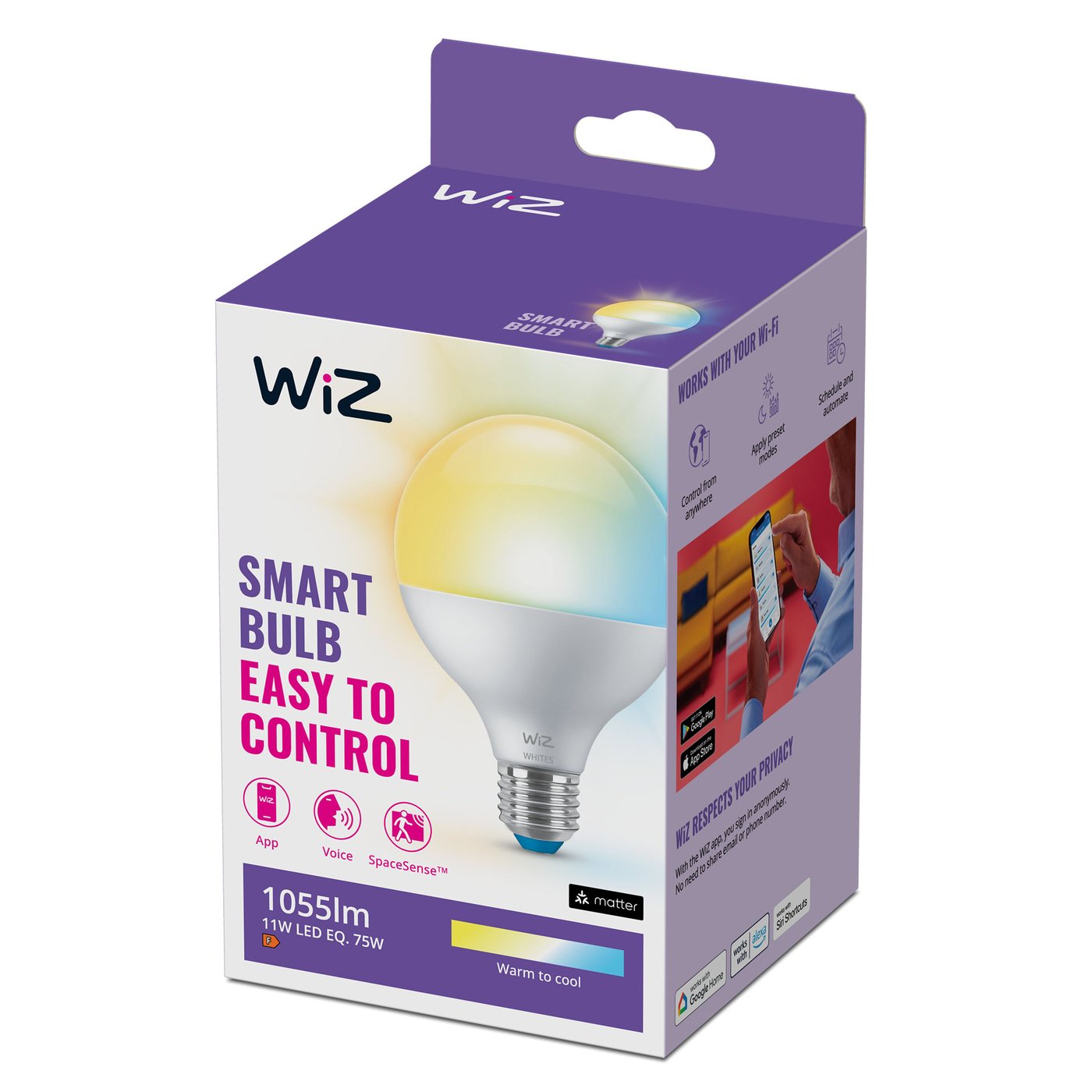 WiZ G95 Smart LED-pære E27 1055 lm