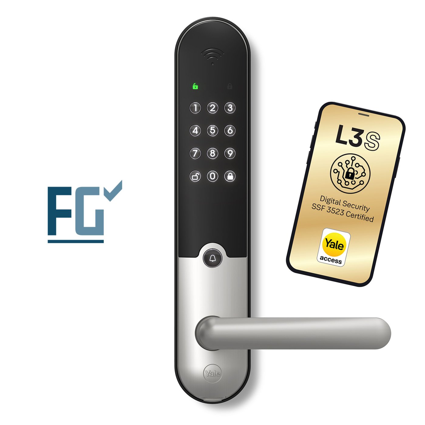 Yale Doorman L3S Flex Børstet stål