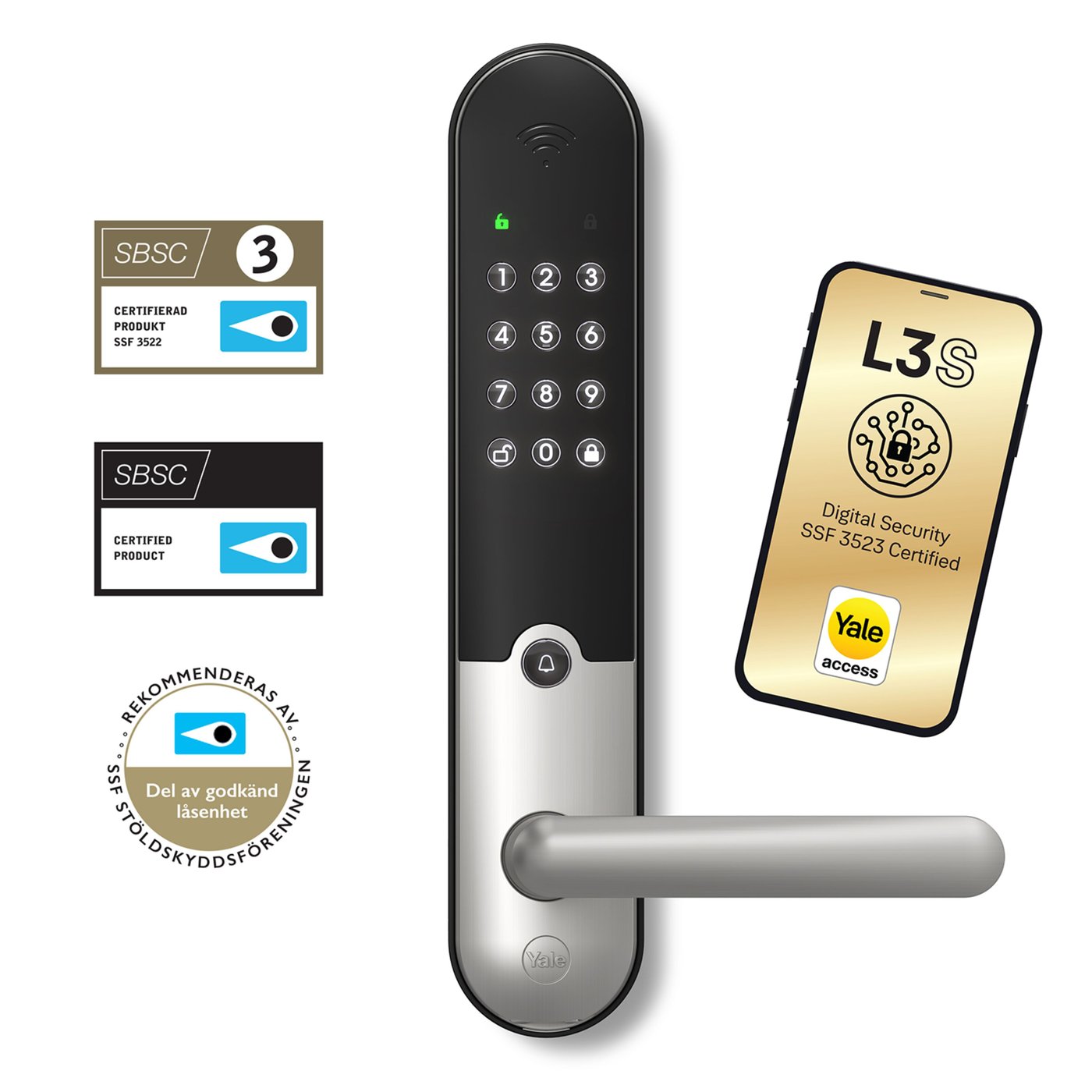 Yale Doorman L3S Flex Borstat stål