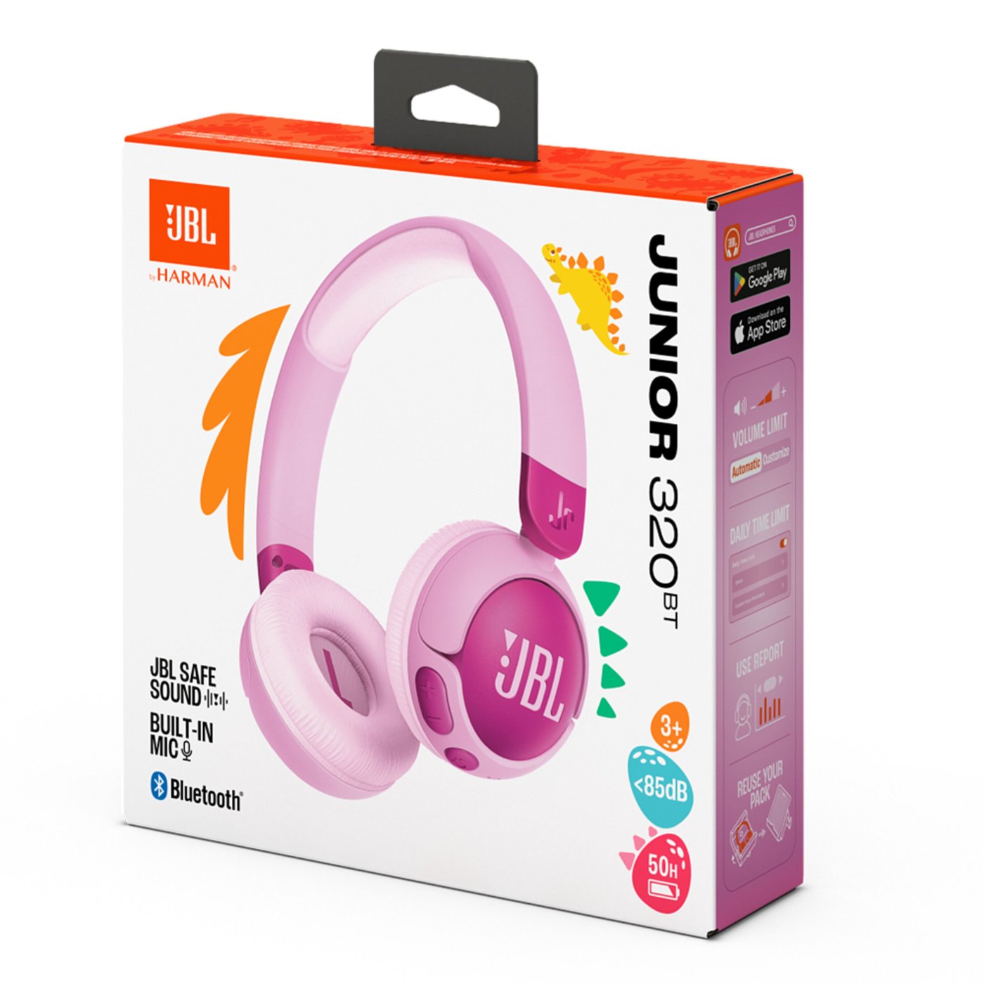 JBL JR320BT Trådløse hodetelefoner med volumbegrensning Lilla