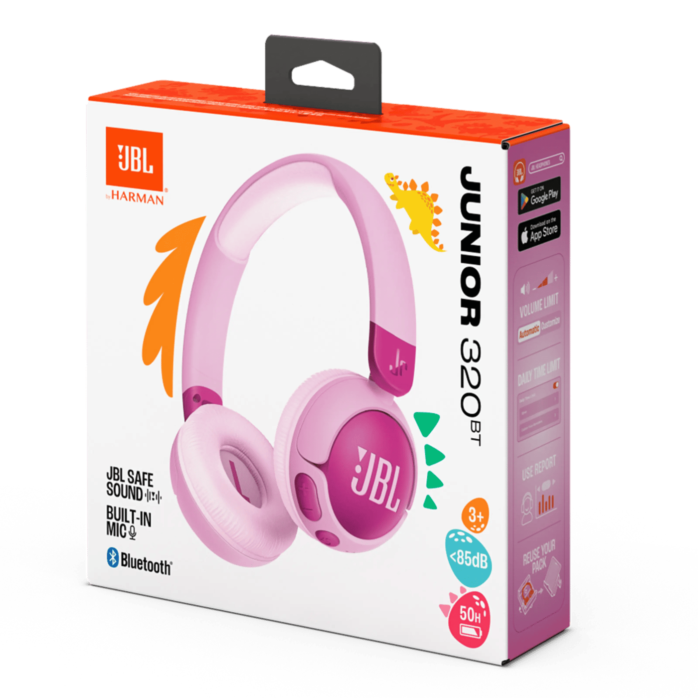 JBL JR320BT Trådløse hodetelefoner med volumbegrensning Lilla
