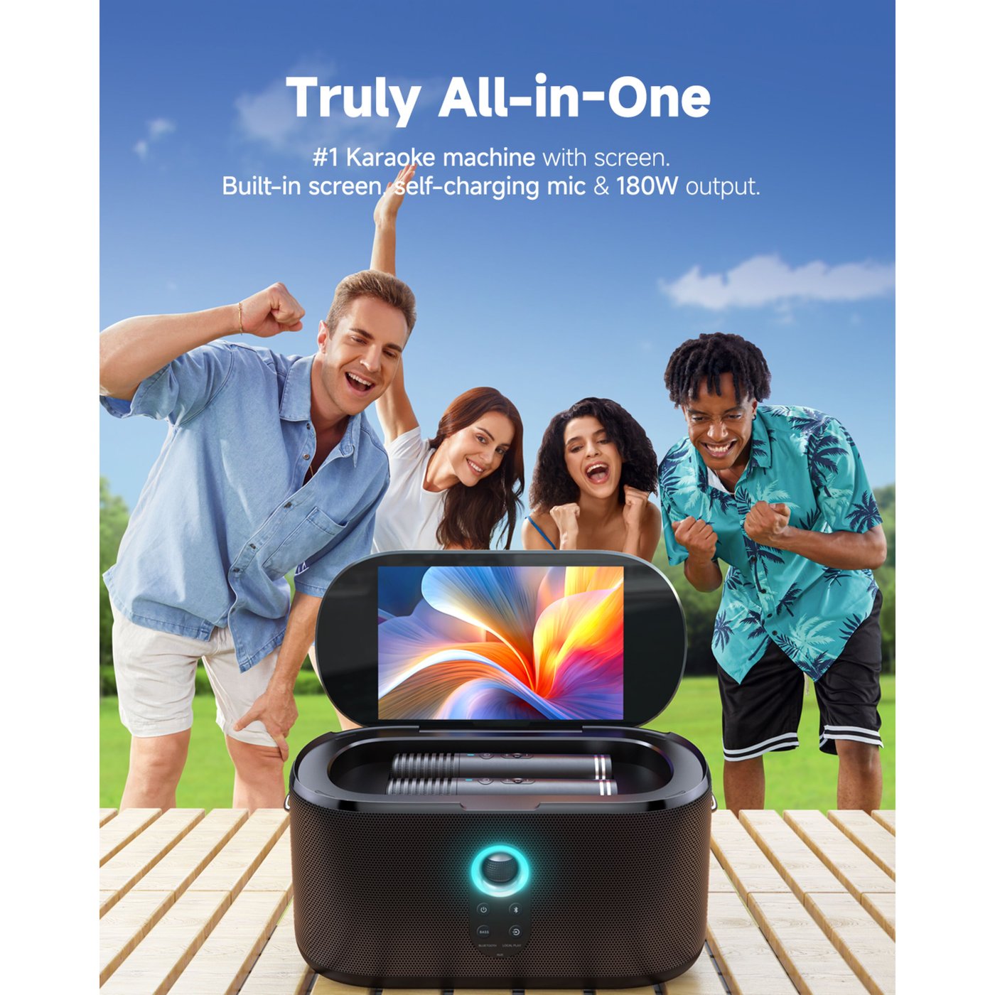 Ikarao Shell S1 Bärbar karaokemaskin med 10,1" HD-skärm
