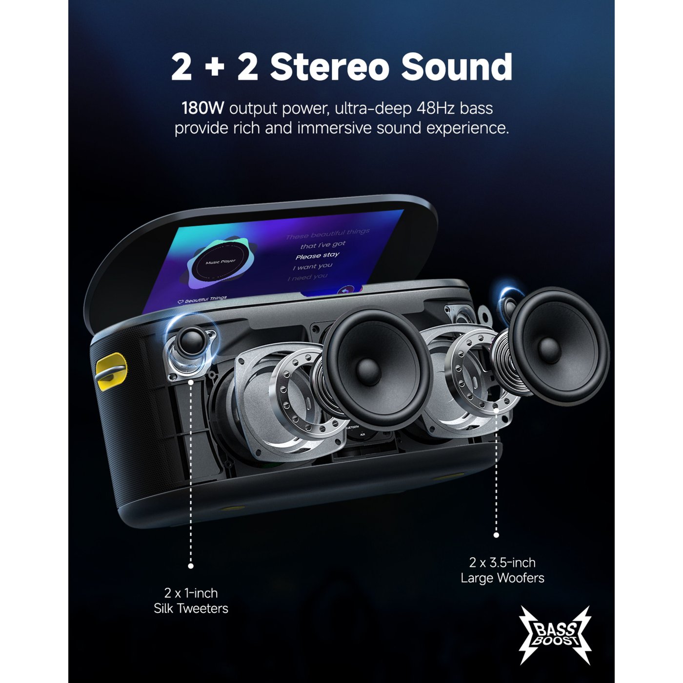 Ikarao Shell S1 Bärbar karaokemaskin med 10,1" HD-skärm