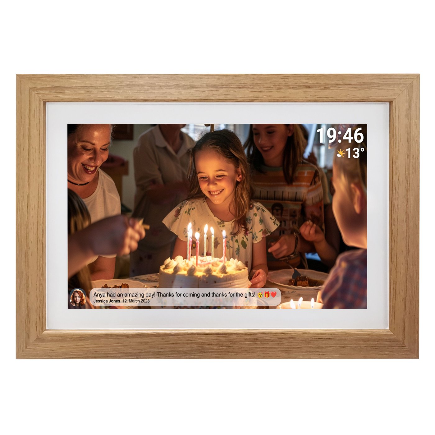 Denver Frameo Digital fotoram 15,6" i trä med wifi