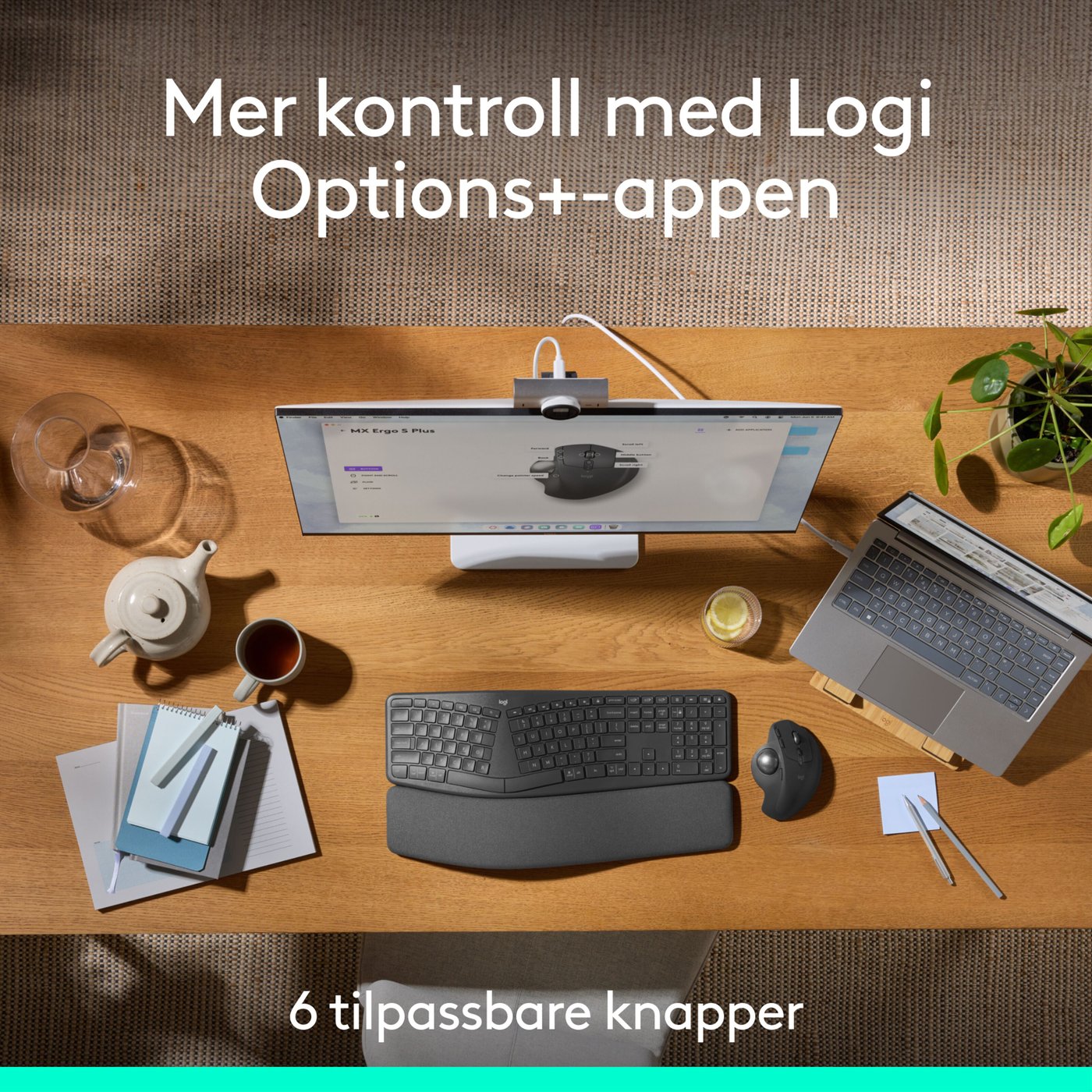 Logitech MX Ergo S Ergonomisk mus med styrekule