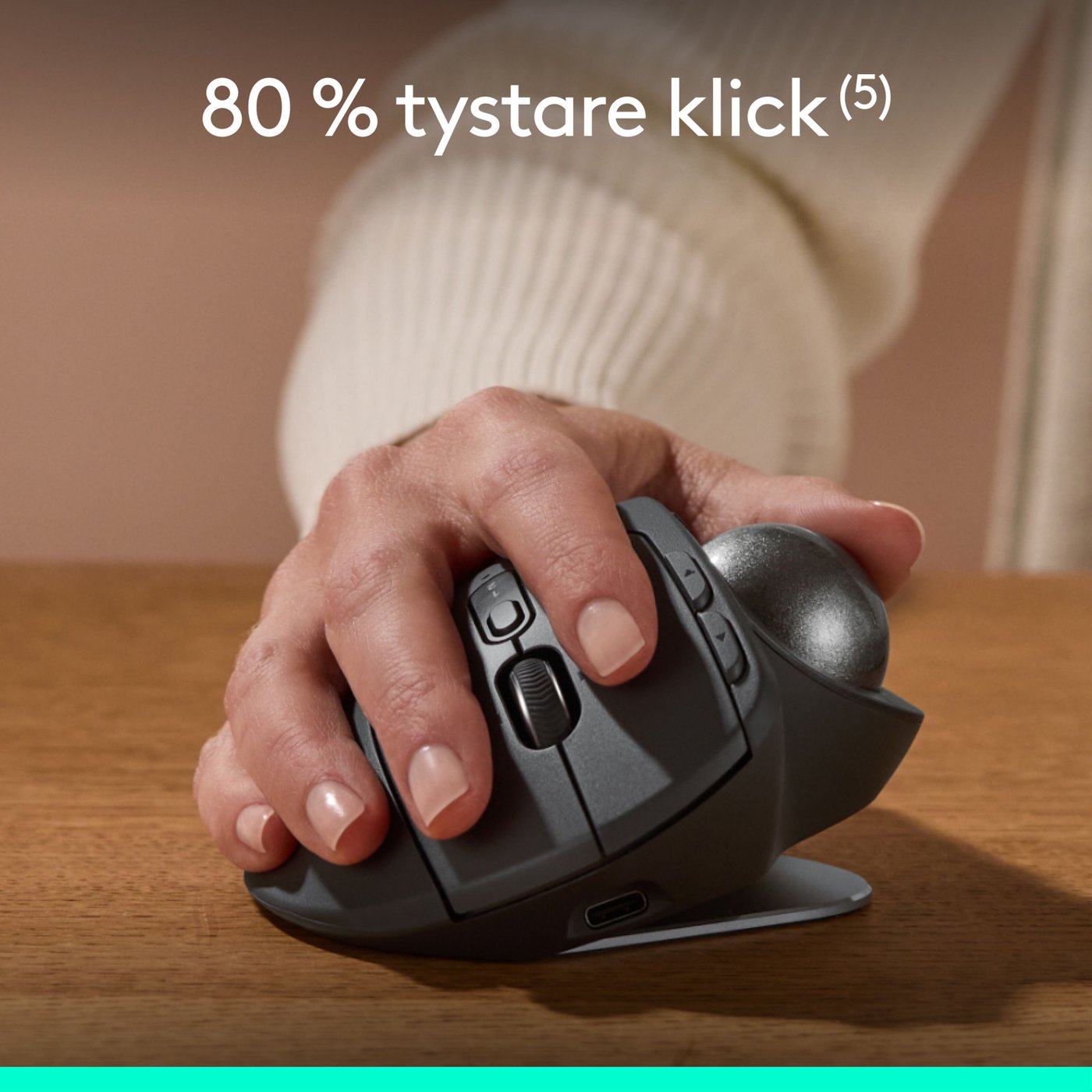 Logitech MX Ergo S Ergonomisk mus med styrkula