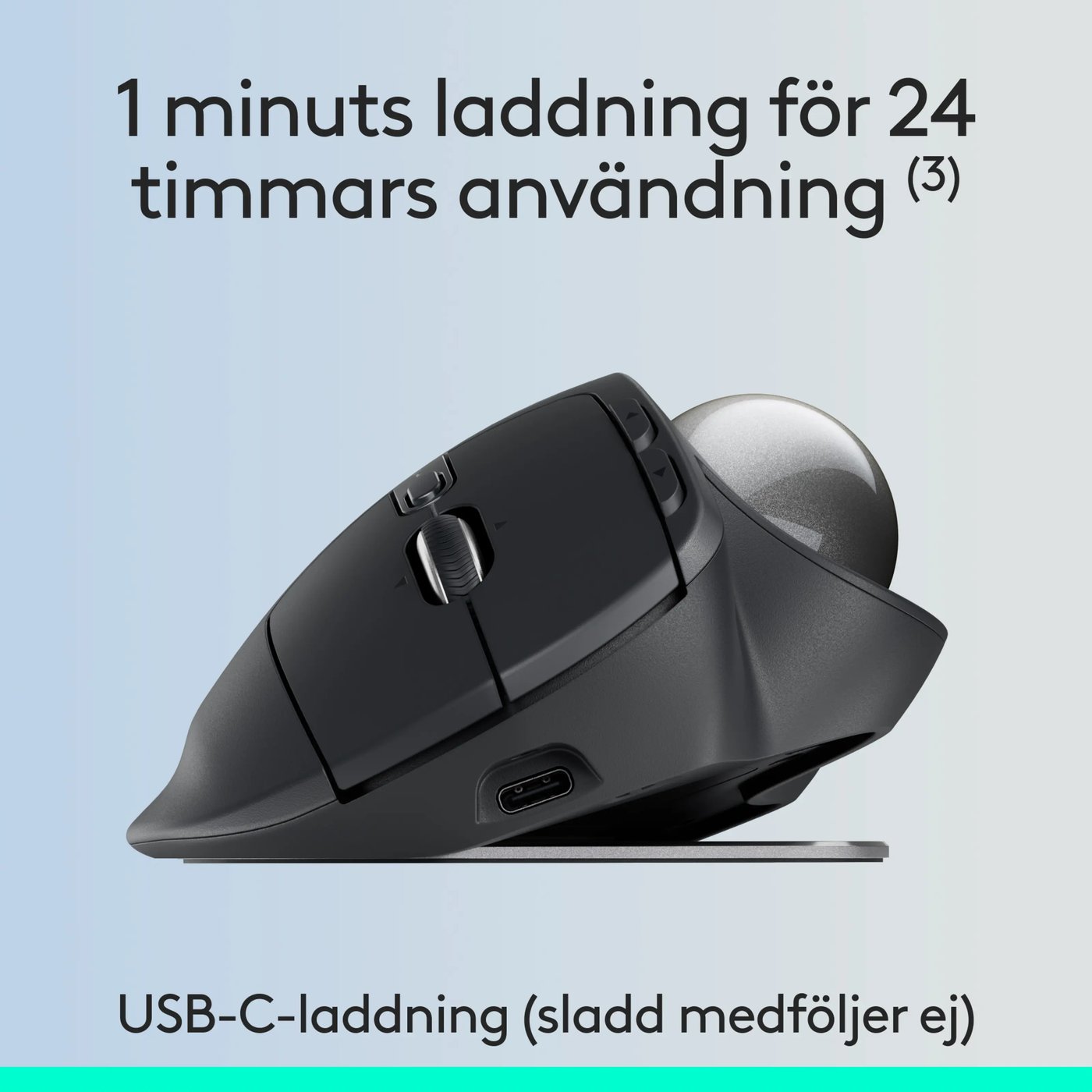 Logitech MX Ergo S Ergonomisk mus med styrkula