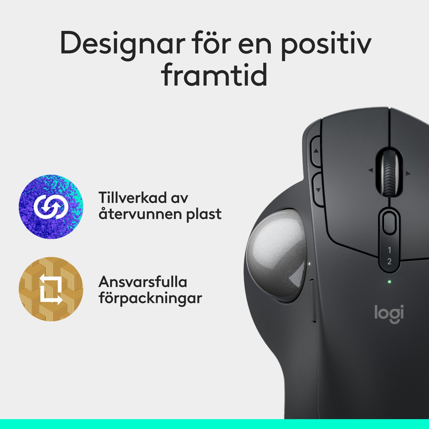 Logitech MX Ergo S Ergonomisk mus med styrkula