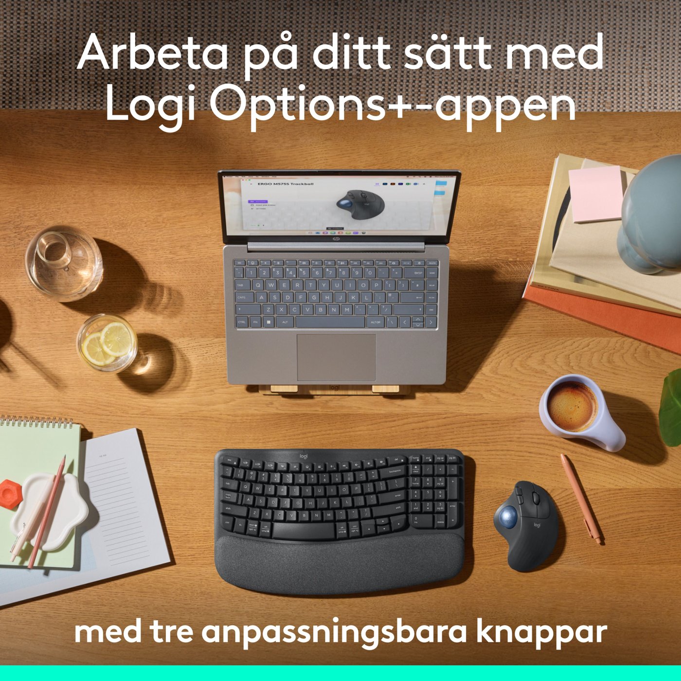 Logitech Ergo M575S Trådlös mus med styrkula