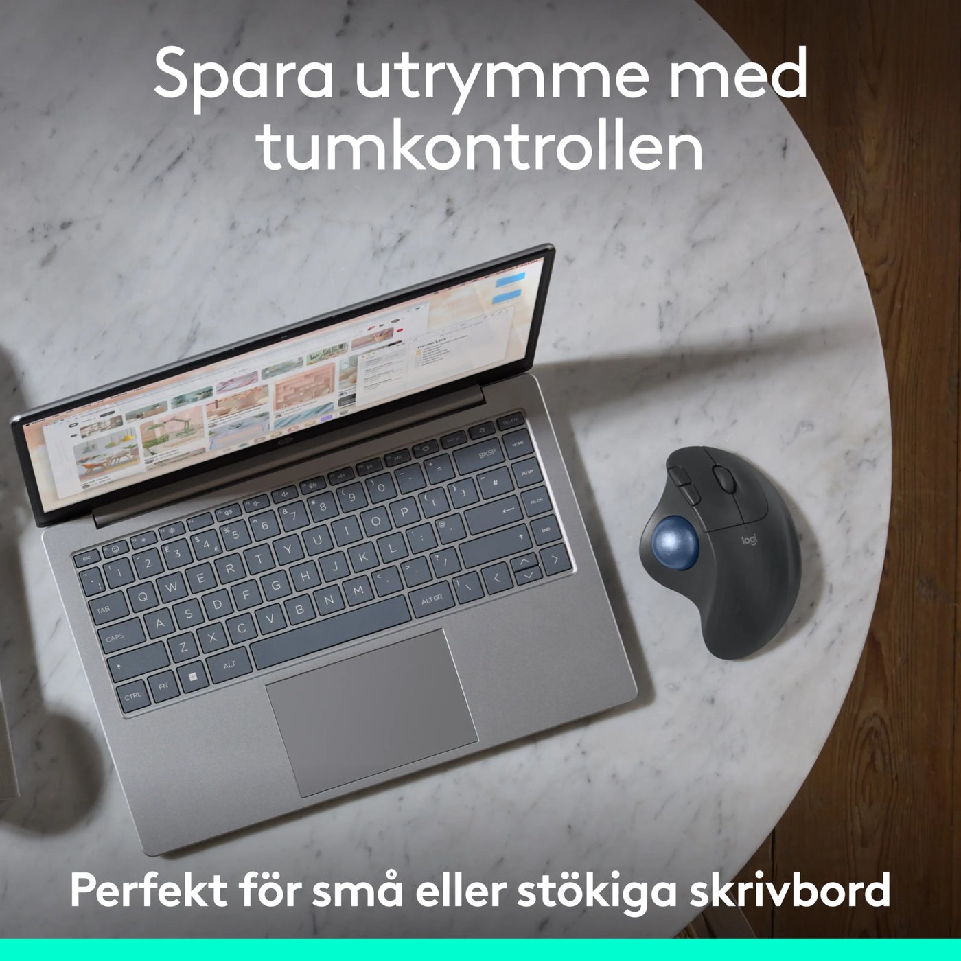 Logitech Ergo M575S Trådlös mus med styrkula