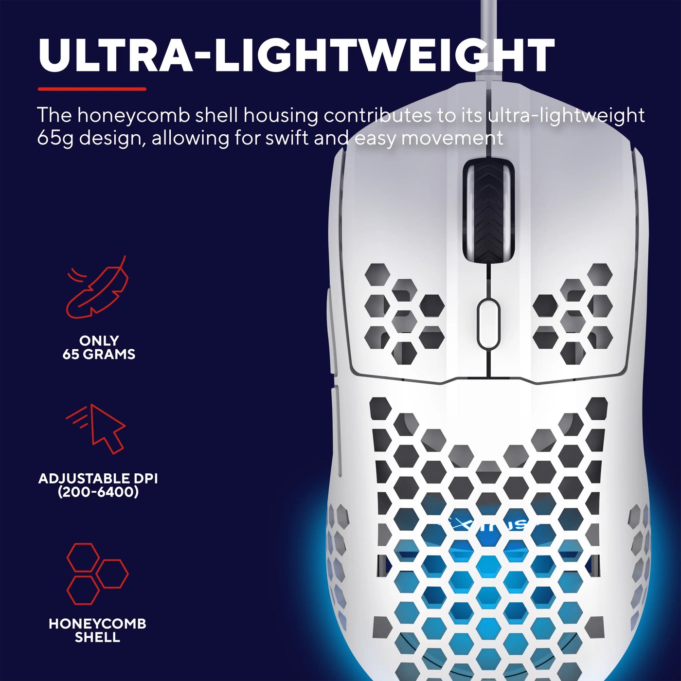 GXTrust GXT928 Helox Ultra-lightweight Gaming Mouse Hvit