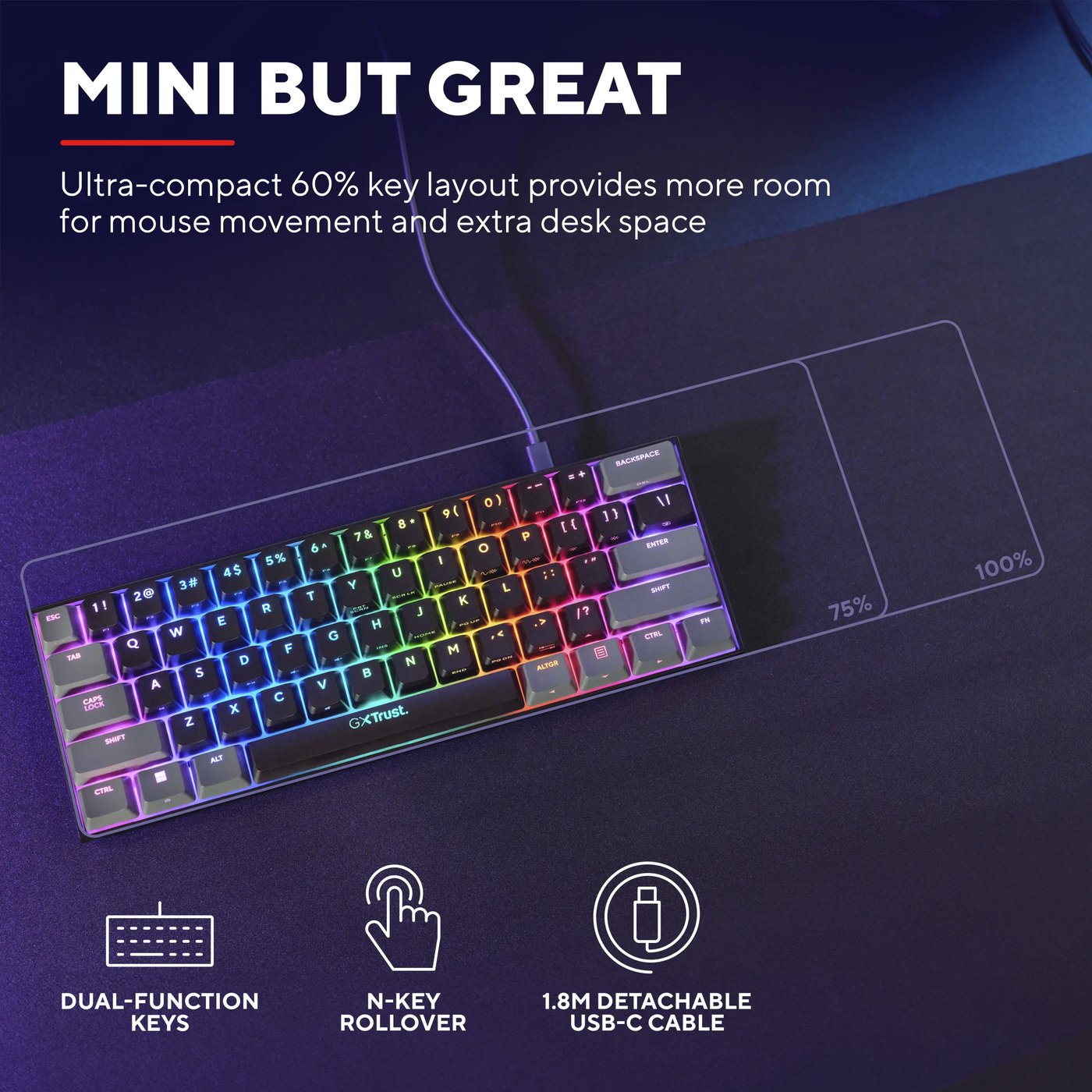 GXTrust Acira GXT867 Tastatur 60 %