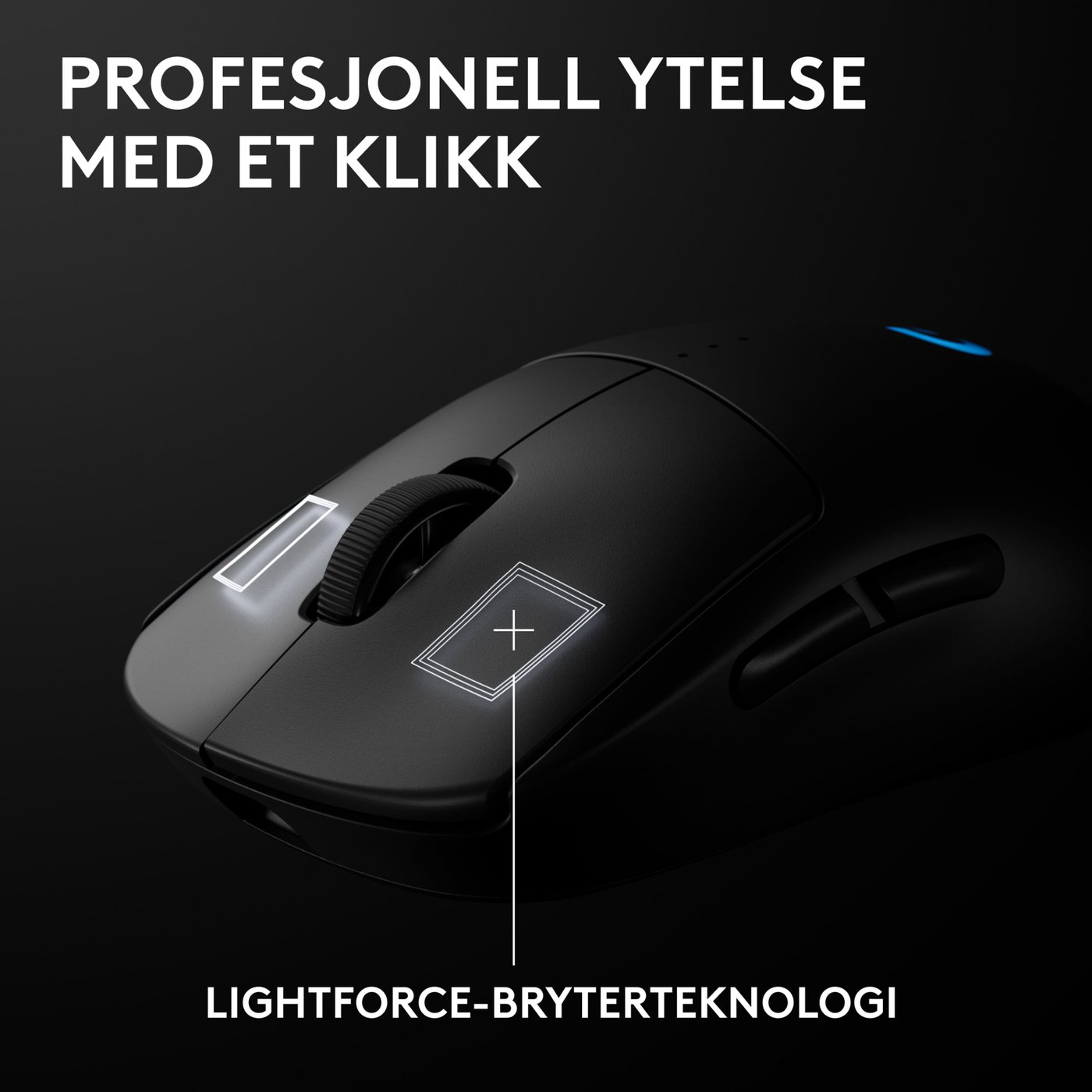 Logitech G Pro 2 Trådløs gamingmus for proffer Svart