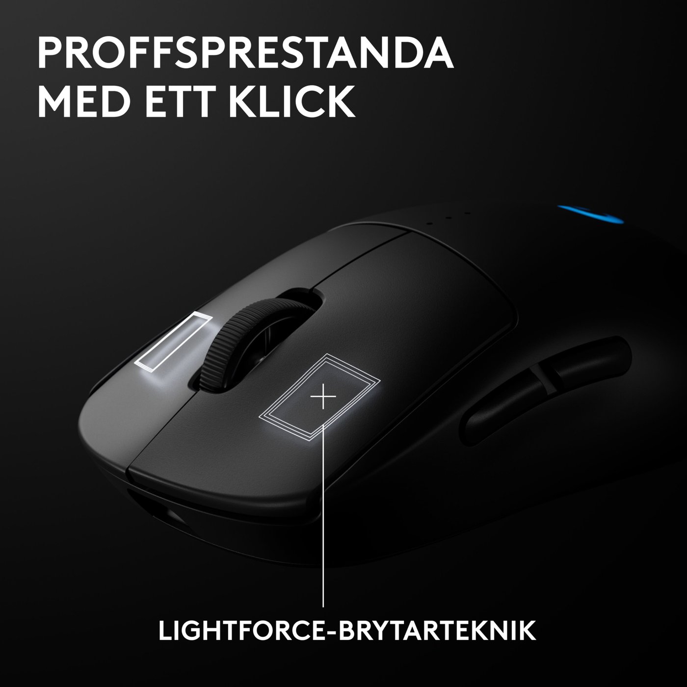 Logitech G Pro 2 Trådlös gaming-mus för proffs Svart