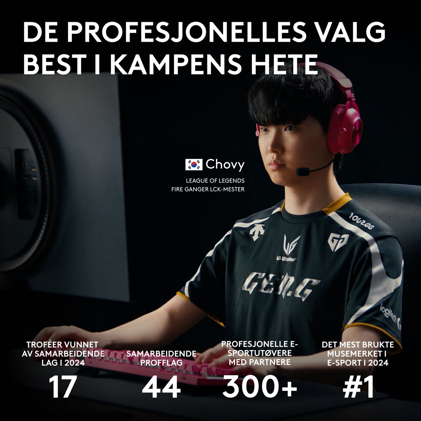 Logitech G Pro 2 Trådløs gamingmus for proffer Hvit