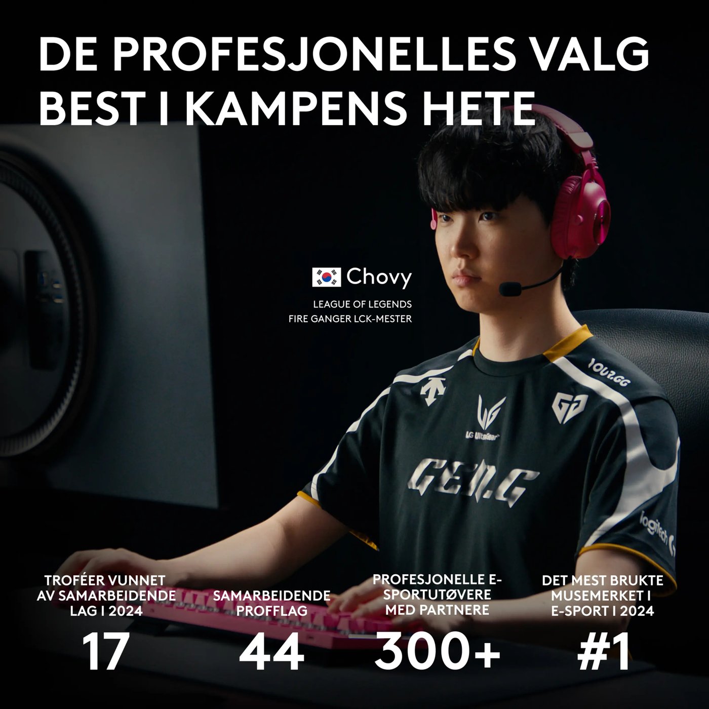 Logitech G Pro 2 Trådløs gamingmus for proffer Hvit