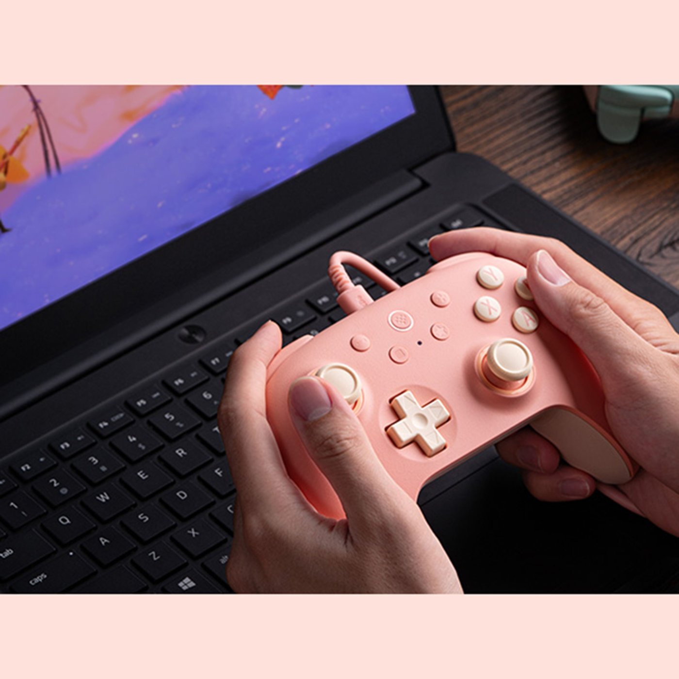 8Bitdo Ultimate 2C Trådlös handkontroll med Hall Effect Peach