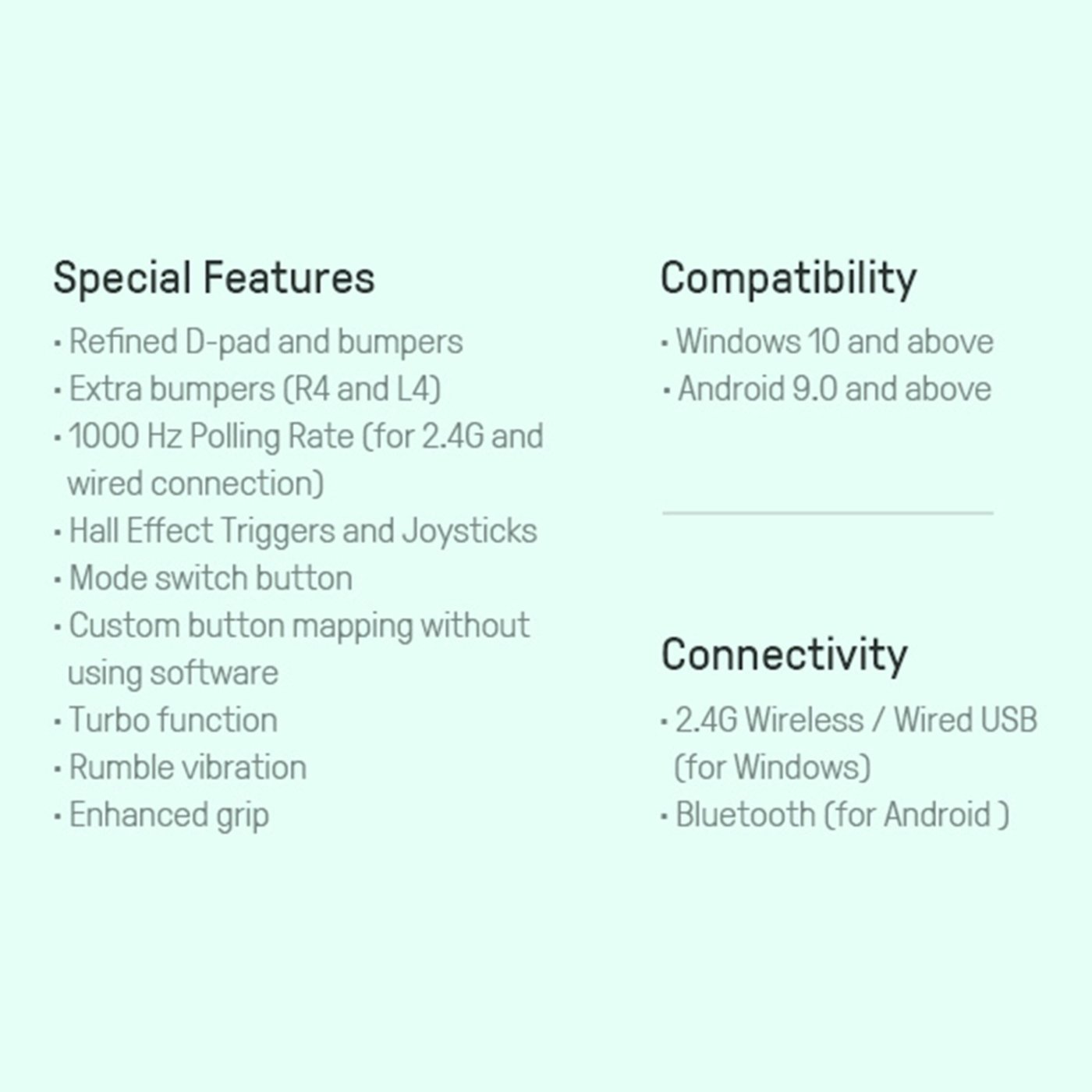 8Bitdo Ultimate 2C Trådløs håndkontroller med Hall Effect Mint