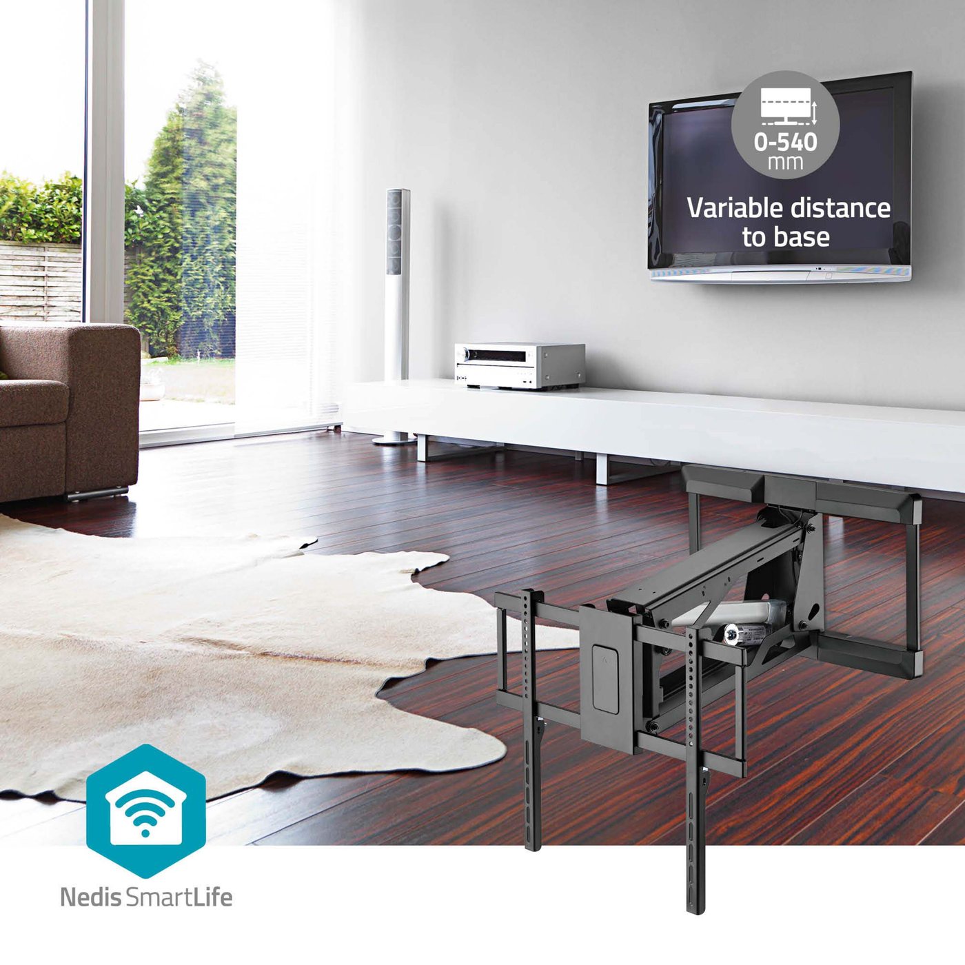 Nedis Motorisert TV-veggfeste 37–75"